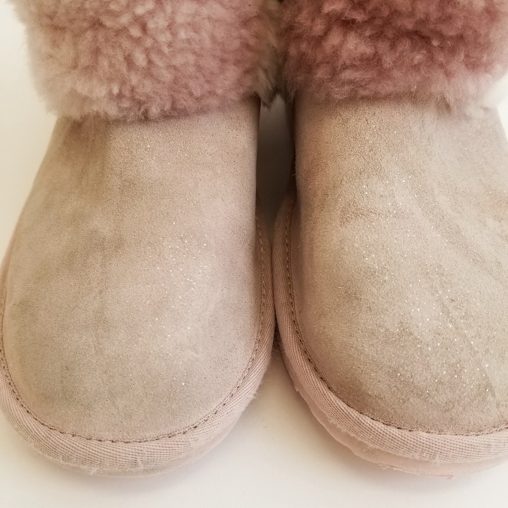 UGG Boots Girls Size 4 Pink Puffs - Picture 5 of 10
